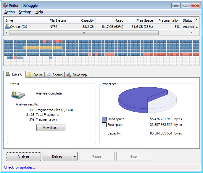 Defragmentarea unui hard disk